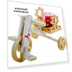 Игрушка деревянная "IDH Center" Детский велосипед с багажником 1013 Star