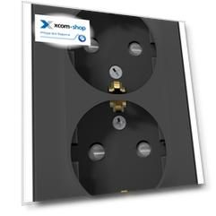 Розетка Schneider Electric BLNRA011206 2-ая с/з со шторками, 16А, 250В Антрацит наруж
