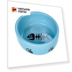 Petmax Миска для кошек с рис. Рыбья Кость