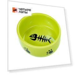 Petmax Миска для кошек с рис. Рыбья Кость