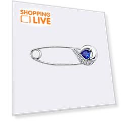 Брошь-булавка со вставкой синего цвета Diamant