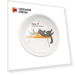 Petmax Миска керамическая с рисунком для кошек, 300 мл, диаметр 11 см