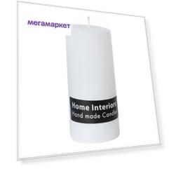Свеча Home Interiors столбик рустик белая 6 х 13 см