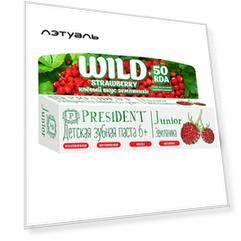 PRESIDENT Зубная паста детская PRESIDENT Junior 6+ Земляника (50 RDA) без фтора