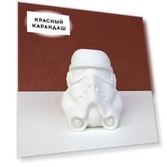 Гипсовое кашпо-органайзер голова "Штурмовик"