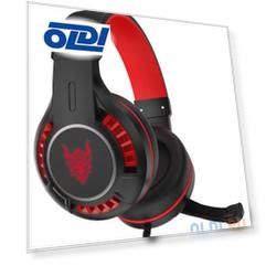 Наушники с микрофоном Оклик HS-L610G SAMURAI черный/красный 2.2м мониторные USB оголовье (GH-MD10)