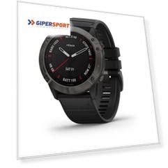 Часы Garmin FENIX 6X Sapphire серый DLC с черным ремешком
