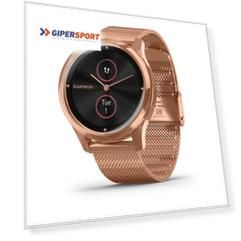 Смарт-часы Garmin VIVOMOVE LUXE розовое золото PVD 18K с ремешком "миланская петля"