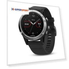 Часы Garmin FENIX 5 серебристые с черным ремешком