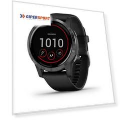 Смарт-часы с GPS Garmin VIVOACTIVE 4 черные с серым безелем