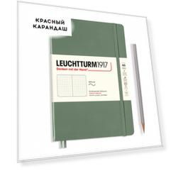 Записная книжка в точку A5, 123 стр., мягкая обложка, оливковый