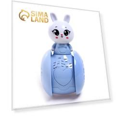 Развивающая игрушка музыкальная неваляшка «Милый зайчик», голубой