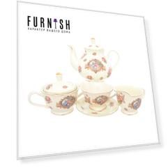 Чайный сервиз на 6 персон 15 предметов розы (royal classics) белый