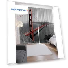 JoyArty Шторы с фотопечатью Мост спасения из сатена 290х265 см