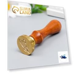 Печать для сургуча с деревянной ручкой "Космонавт и ракета" 9х2,5х2,5 см