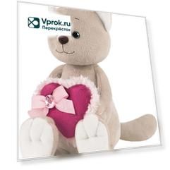 Игрушка мягкая MaxiToys Luxury Romantic Toys Club Романтичный Котик с Розовым Сердечком 20см