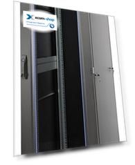 Шкаф напольный 19", 33U Eurolan 60F-33-6A-31BL Racknet S3000 600 × 1000, передняя дверь стеклянная одностворчатая, задняя дверь металлическая одноство
