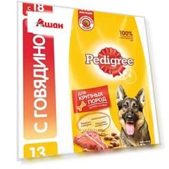 Сухой корм для собак крупных пород Pedigree говядина, 13 кг