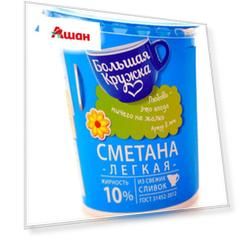 Сметана «Большая кружка» 10%, 315 г