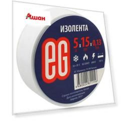 Лента изоляционная «Еврогарант» белая, 15 мм х 5 м