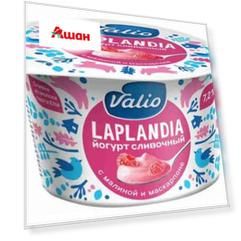 Йогурт Valio Laplandia малина сыр маскарпоне 7,2%, 180 г
