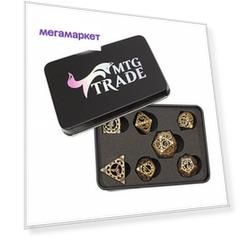 Набор фигурных металлических игральных костей d4,d6,d8,d10-2,d12,d20 mtgtrade латунный