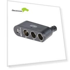 Разветвитель прикуривателя ALCA 3 гнезда + USB 12В черный