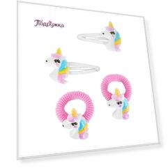 Набор MISS PINKY 2 заколки, 2 резинки