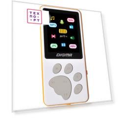 MP3 плеер Digma S4 8Gb white/orange