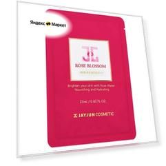 JAYJUN COSMETIC тканевая маска Rose Blossom с розовой водой, гиалуроновой кислотой и аллантоином, 20 г, 25 мл