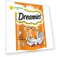 Лакомство Dreamies Подушечки c курицей для взрослых кошек 30 г