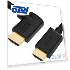 GCR Кабель 1.0m HDMI 2.0, M/M правый угол, черный, HDR 4:2:2, Ultra HD, 4K 60 fps 60Hz/5K*30Hz, 3D, AUDIO, 18.0 Гбит/с, 28/28 AWG, GCR-52321