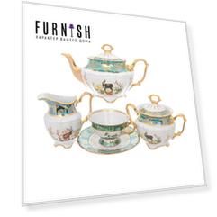 Чайный сервиз охота зеленая мария-тереза на 6 персон (repast) мультиколор
