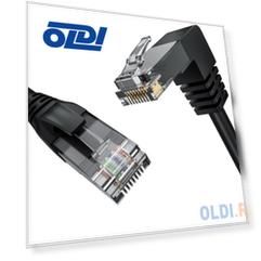 GCR Патч-корд прямой 2.0m UTP кат.5e, черный, нижний угол, литой, ethernet high speed, RJ45, T568B, GCR-53196