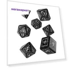 Набор кубиков Q-Workshop Elvish Black & white Dice Set 7 SELV05