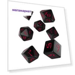 Набор кубиков Q-Workshop Classic RPG Black & red Dice Set 7 SCLE06