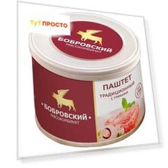 Паштет бобровский 190 г традиционный с грибами ту ж/б