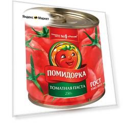 Помидорка томатная паста, жестяная банка, 250 г, 250 мл