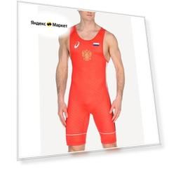 Трико мужское борцовское ASICS 2081A022 0023 WRESTLING SUIT, размер XL, красный