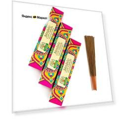 Набор благовоний ароматические палочки Orkay Сандал и Корица Sandalwood with Cinnamon, индийские аромапалочки 3 пачки