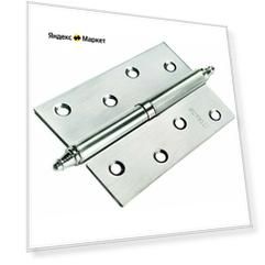 Петли дверные Morelli разъемные с короной MS100*70*2.5 R SN белый никель, комплект 2 шт, петли металлические накладные для межкомнатных дверей