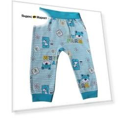 BONITO KIDS Штанишки детские, цвет бирюзовый/медведь, рост 80 см