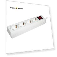 Удлинитель IEK WYP10-16-04-05-ZK-N, 4 розетки, с/з, 16А / 3500 Вт 4 5 м 1 кв. мм 280 мм 100 мм 50 мм белый