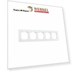 Рамка из стекла на 5 постов Werkel Favorit W0051105 белый матовый