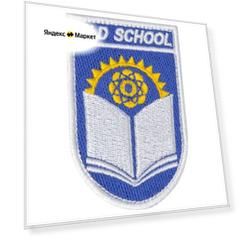 Нашивка (шеврон, патч) на липучке, Стежкофф, "Old School", синий, 7,8х5 см, 1 штука