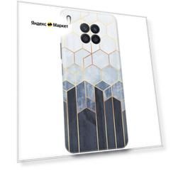 Силиконовый чехол Золотые соты на сером на Huawei Nova 8i / Honor 50 Lite / Хонор 50 Лайт / Хуавей Нова 8и