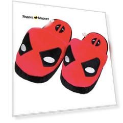 Тапочки Дэдпул Deadpool (красно-черные, 42 размер)