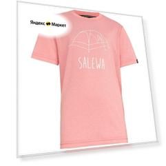 Футболка для активного отдыха детская Salewa Frea Melange Dry-rel K S/S Tee Strawberry melange (Рост:164)