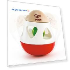 Погремушка Hape Игрушка для малышей 3в1 погремушка - неваляшка - бумеранг