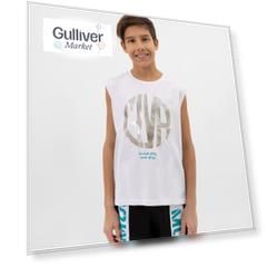 Майка свободной формы с заниженной линией спинки белая Gulliver